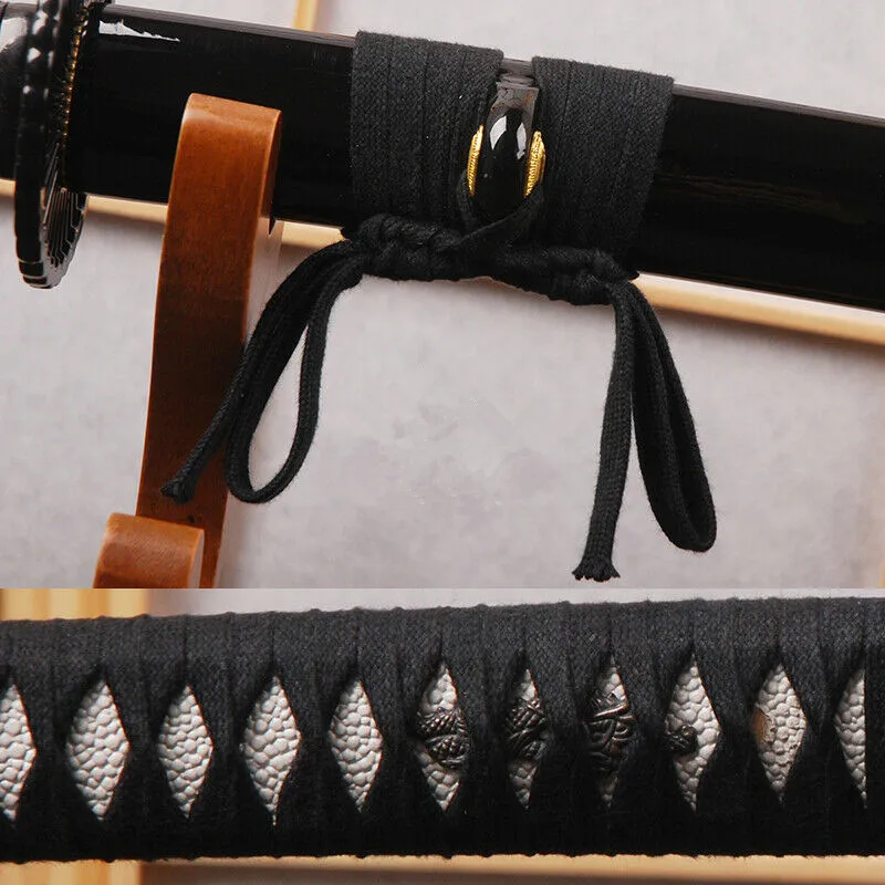 Черный хлопковый шнур для обмотки Ito Sageo 4 м японского самурайского меча катана