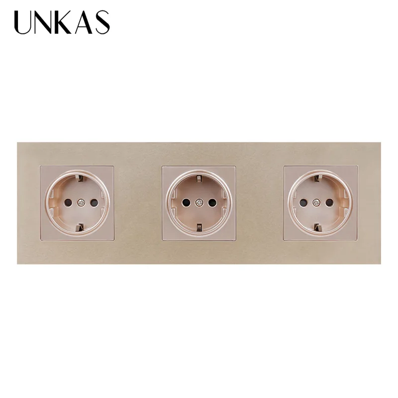 Тройная Розетка UNKAS Белая настенная панель из поликарбоната 258 х86 мм с