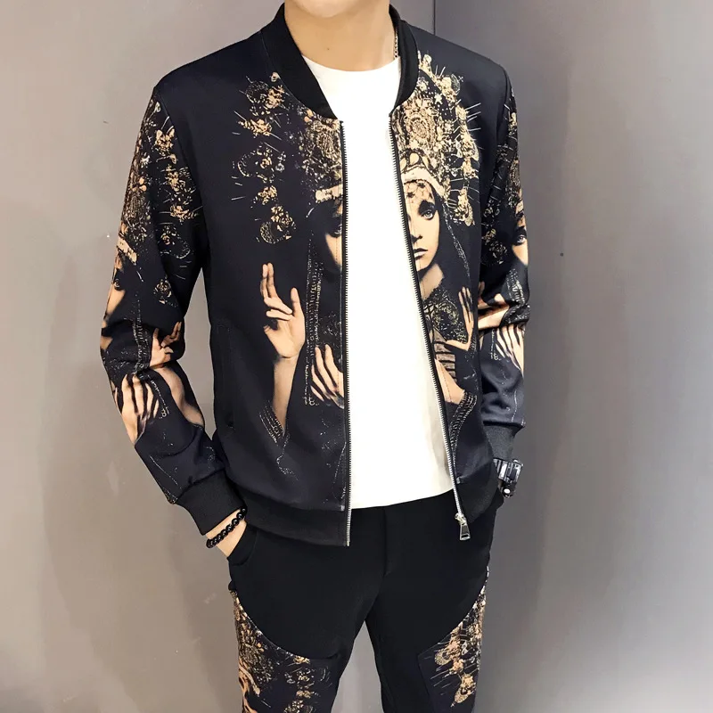 2019 осенний мужской комплект из 2 предметов повседневная куртка + штаны мужские