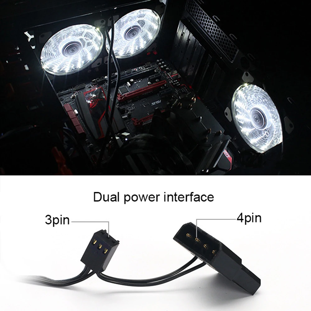 120 мм RGB светодиодный охладитель PWM Fan Одиночная упаковка двойная цветная (RGB) ПК