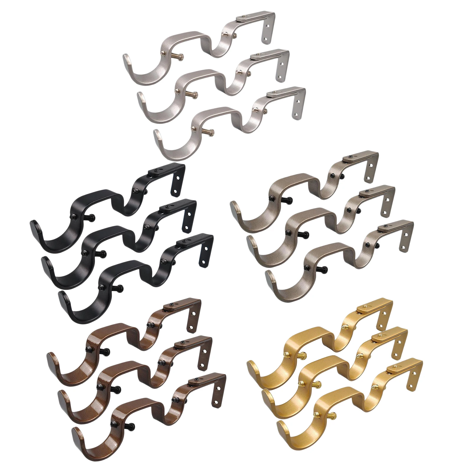 

3x Single Curtain Rod Holder Bracket Window Frame Curtain Rod Bracket DIY