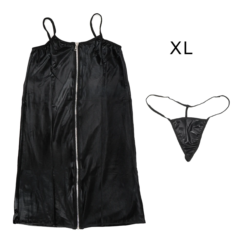 XL OLO костюмы для связывания M-XL размера плюс искусственная кожа на молнии Клубная одежда Нижнее белье эротическое сексуальное женское белье эротическое платье Экзотическая одежда - Габаритные размеры: XL