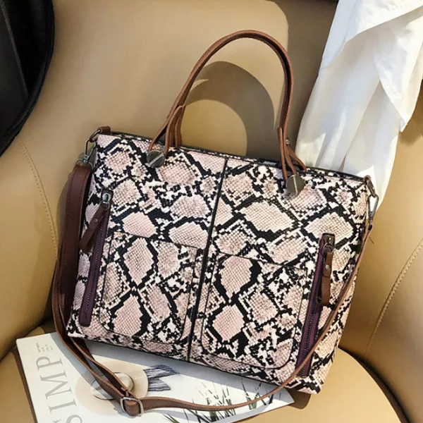Роскошная сумка Tote женские сумки дизайнерские модные из искусственной кожи Наплечная Сумка, кожа под крокодила сумка через плечо для женщин сумка через плечо ACELURE - Цвет: Pink