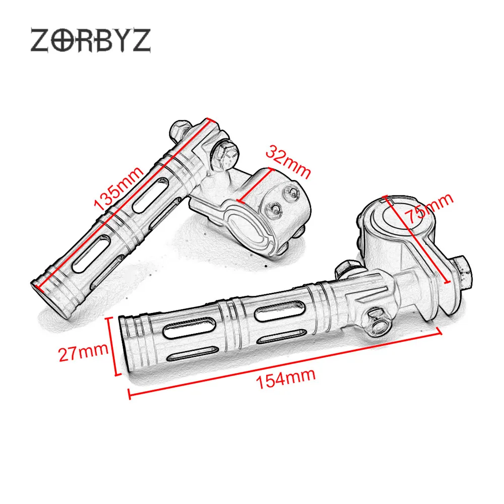 ZORBYZ мотоцикл 1 комплект черный 1/4 &quotАлюминиевый шоссейный бар Защита двигателя