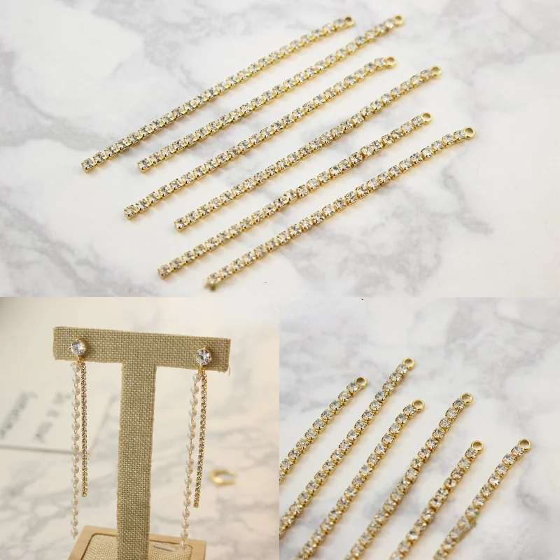 

Серьги-цепочки с подвеской «сделай сам», покрытые цветным золотом 18 карат, с мигающими бриллиантами, аксессуары для самостоятельного изготовления ювелирных изделий