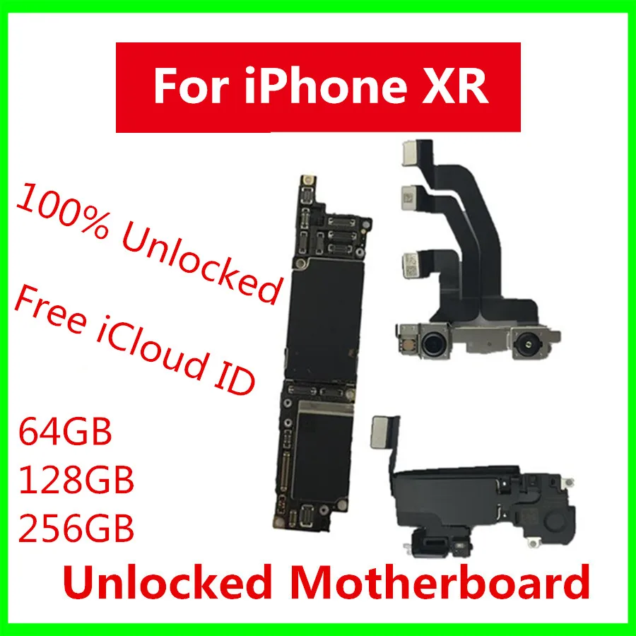 Бесплатный iCloud разблокированная материнская плата для IPhone XR 64 Гб 128 ГБ 256