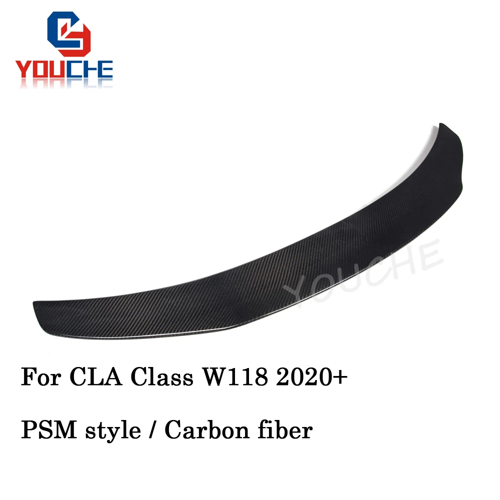 W118 PSM стиль углеродное волокно задний спойлер для Mercedes CLA Class C118 CLA45 A180 A200 4-дверный