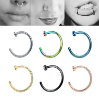 2pcs nose ring nose hoop fake nose ring piercing stainless surgical steel septum piercing jewellery