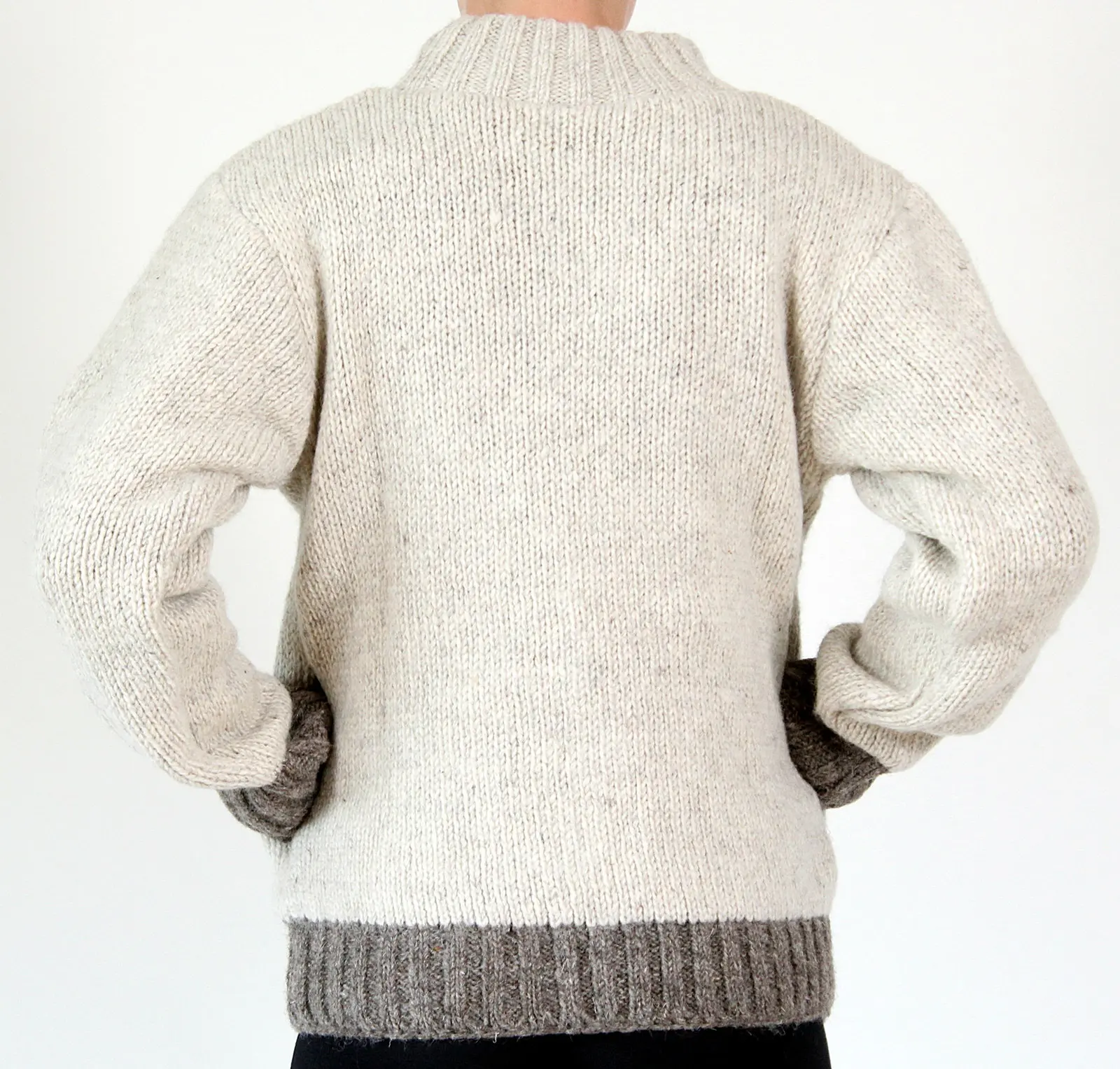 Осенне-зимние мужские свитера с высоким воротником повседневные толстые