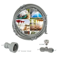 grey water sprayer kit 6m9m12m15m18m for outdoor garden misting cooling with 316 sliver brass nozzles 34 connector