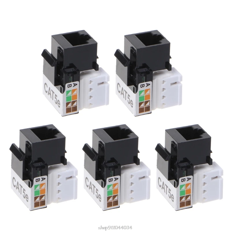 

5Pcs CAT5E UTP Network Module RJ45 Connector Information Socket Keystone Jack D15 20 Dropship
