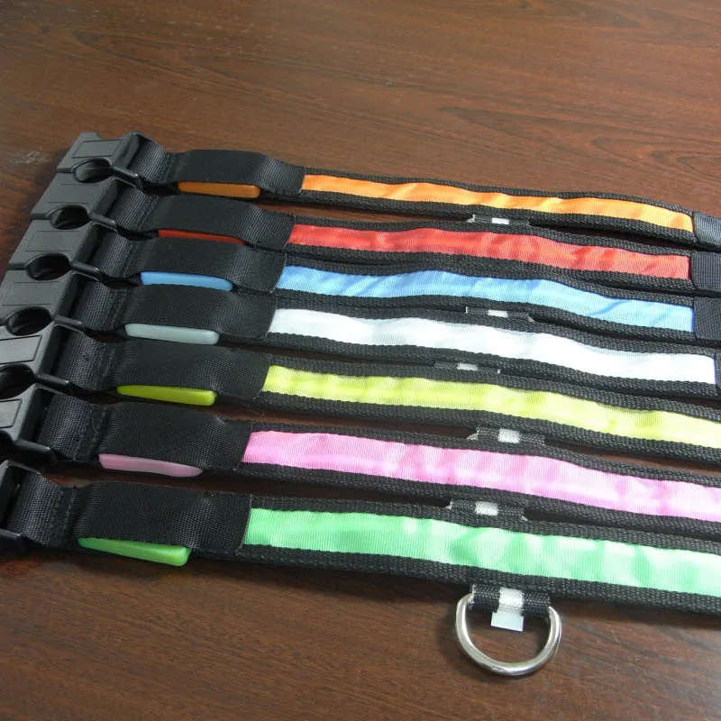 1 шт. светодиодный нейлоновый ошейник для собак ночная безопасность светится в