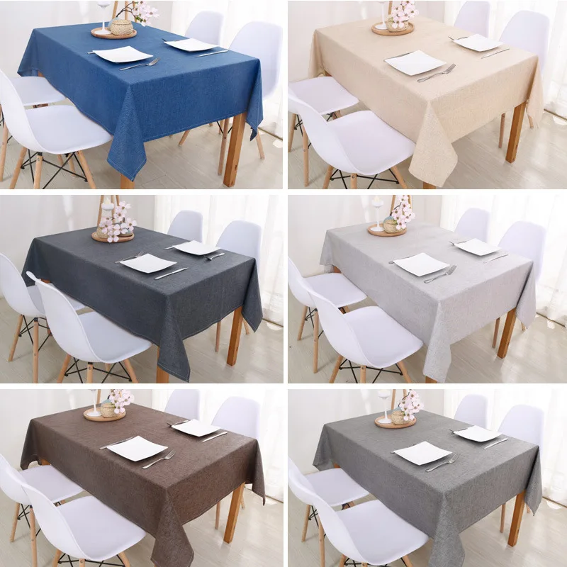 

Decorative Table Cloth Rectangular Tablecloths Dining Table Cover Solid Color Cotton Linen Tablecloth Byetee Dining Table Cover