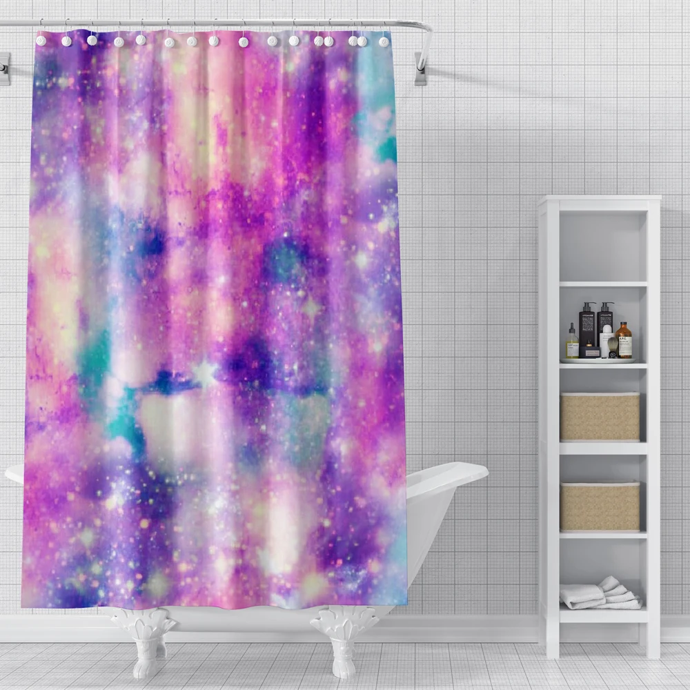 Занавески для душа из водонепроницаемой ткани с рисунком звездного неба