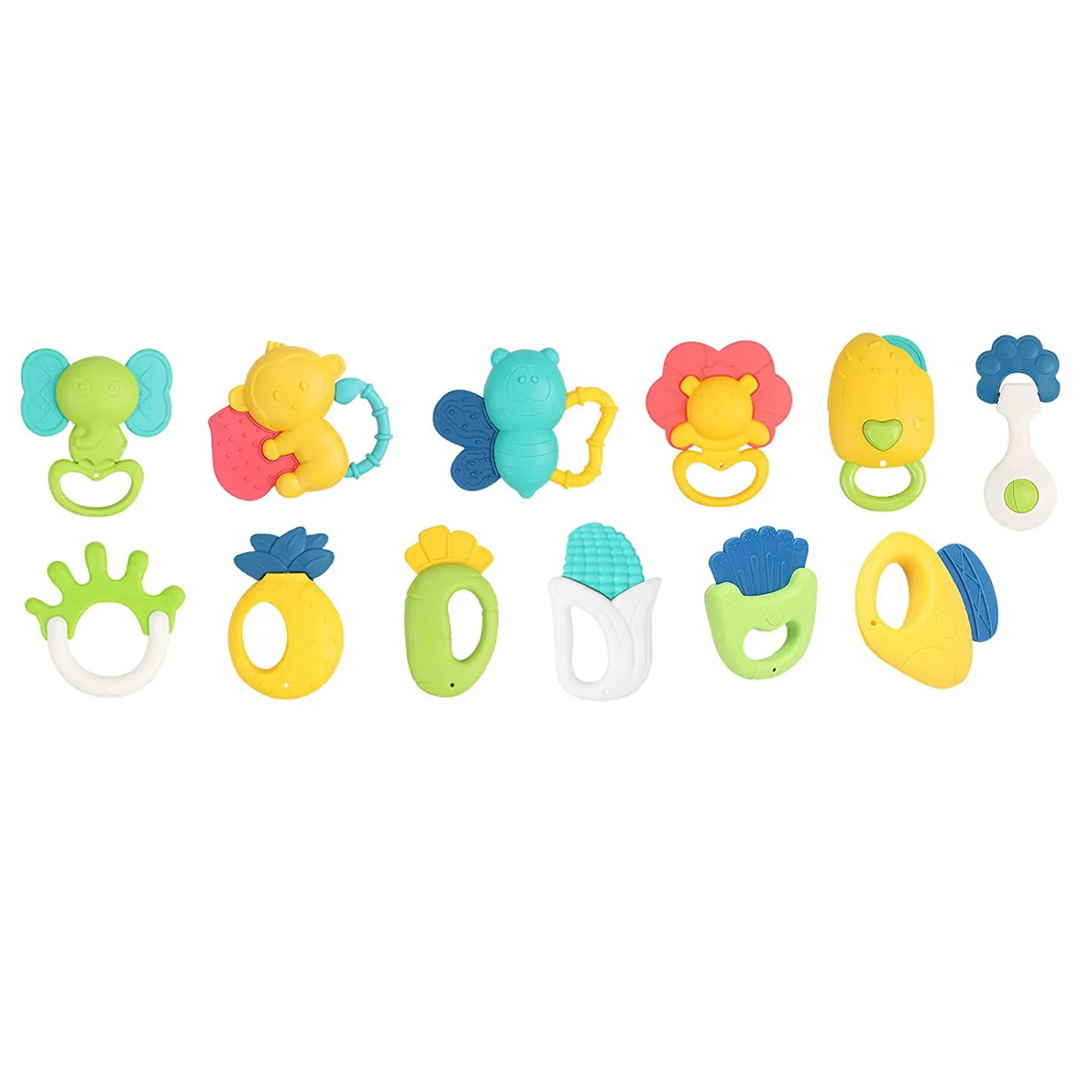 

12PC Baby Rattles Teether Shaker and Spin Rattle Musical Toy Set Early Toy jouet fille Baby Rattles toys for children brinquedos