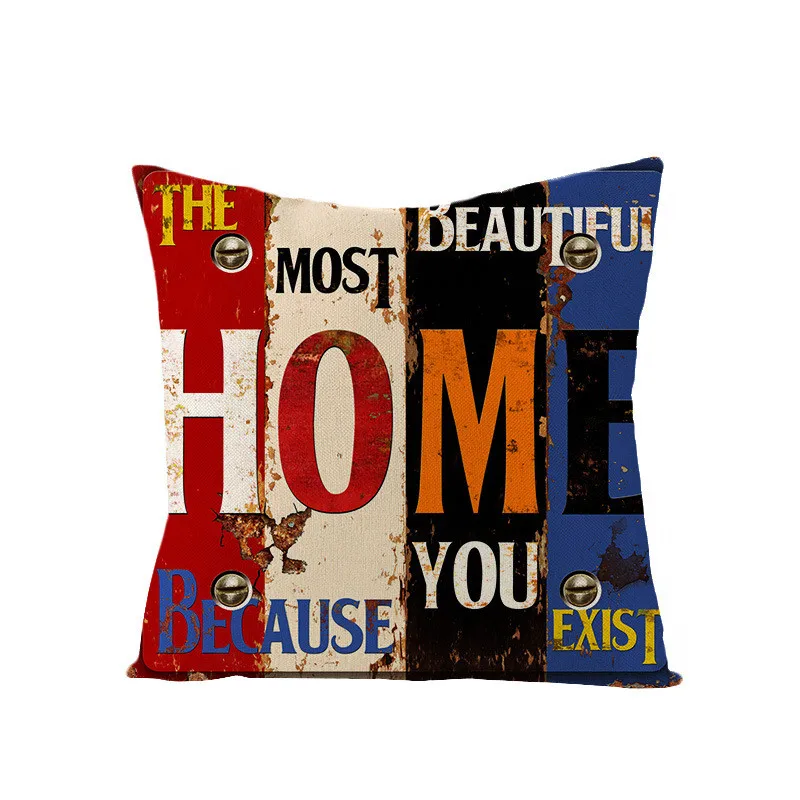 

Letter cushion cover 45*45 Nordic Decorative Pillowcase Sofa Cushions Pillow Cases Cotton Linen Pillow Covers Home Decor