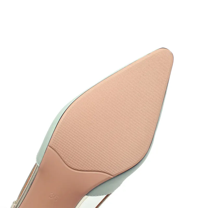 Женские туфли на высоком каблуке Fanyuan бежевые классические лодочки толстом