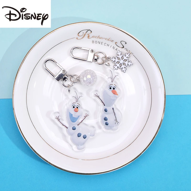 

Disney Frozen Acrylic Double-sided Cute Creative Keychain Chain Girl School Bag Ornament Fashion Women Car Key Accessories