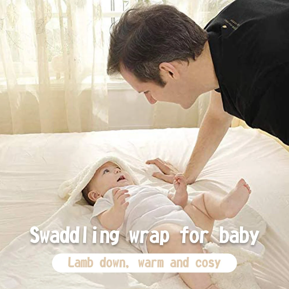 

Baby Swaddle Blanket With Hood Newborn Receiving Blanket Soft Sleeping Bag For Infant Newborn Baby Girl Sleeping Bag Sack