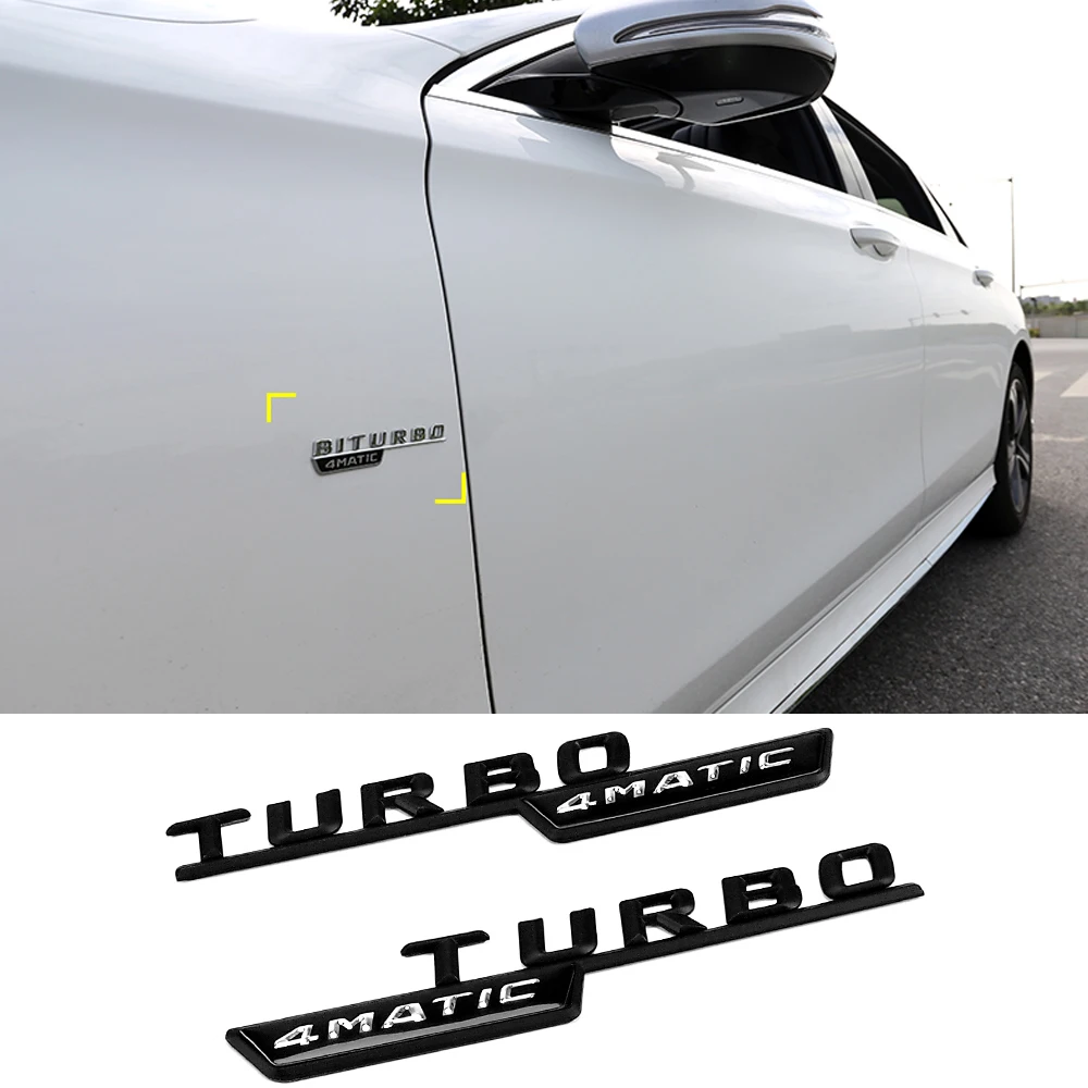 2 шт. боковая наклейка TURBO 4matic для Mercedes Benz W212 W221 W205 W204 W202 GLA CLA CLS GLC GLE эмблема |