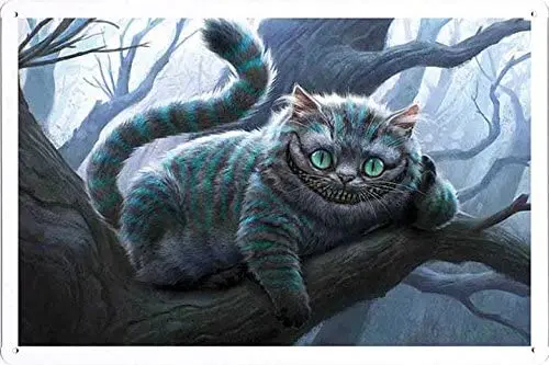 

Плакат с изображением Чеширского кота, Оловянная табличка 8x12 дюймов