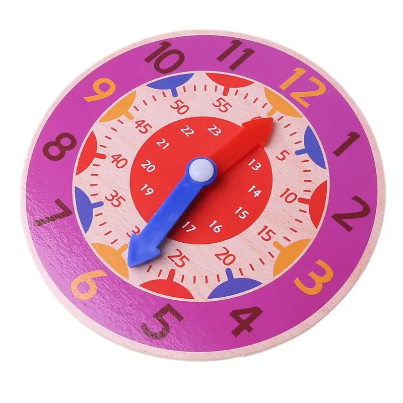 

Children Wooden Clock Toy Hour Minute Second Cognition Colorful Clocks Toys for Kids Early Preschool Teaching Aids