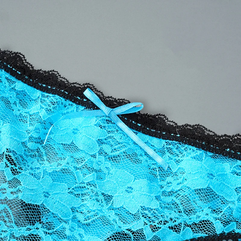 Женские кружевные стринги сексуальные прозрачные с принтом двойной хлопковой