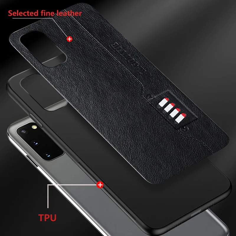 Противоударный чехол для Samsung s20 plus Роскошные тонкие кожаные чехлы Galaxy note 10 pro s9 s8