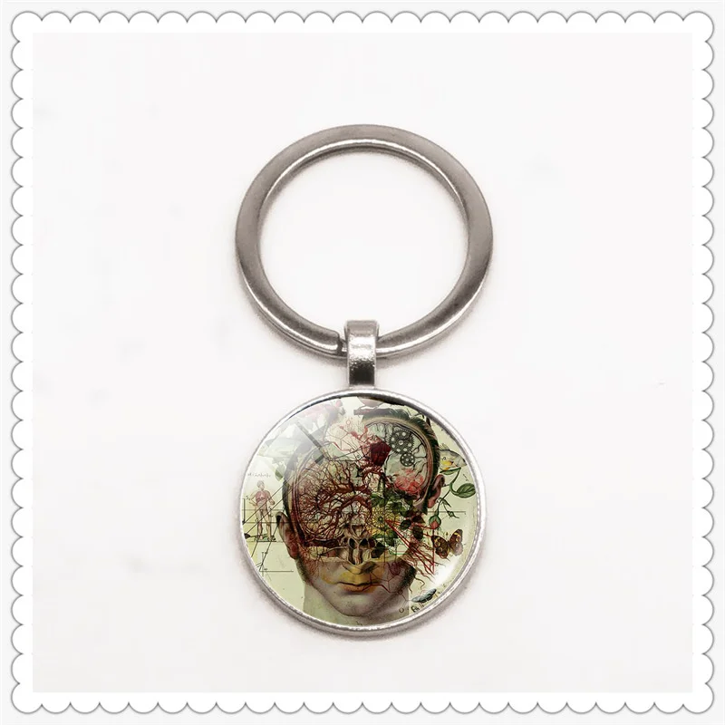 Медицинский сигнал сердцебиения Анатомия сердца шаблон брелок Стекло Ювелирные