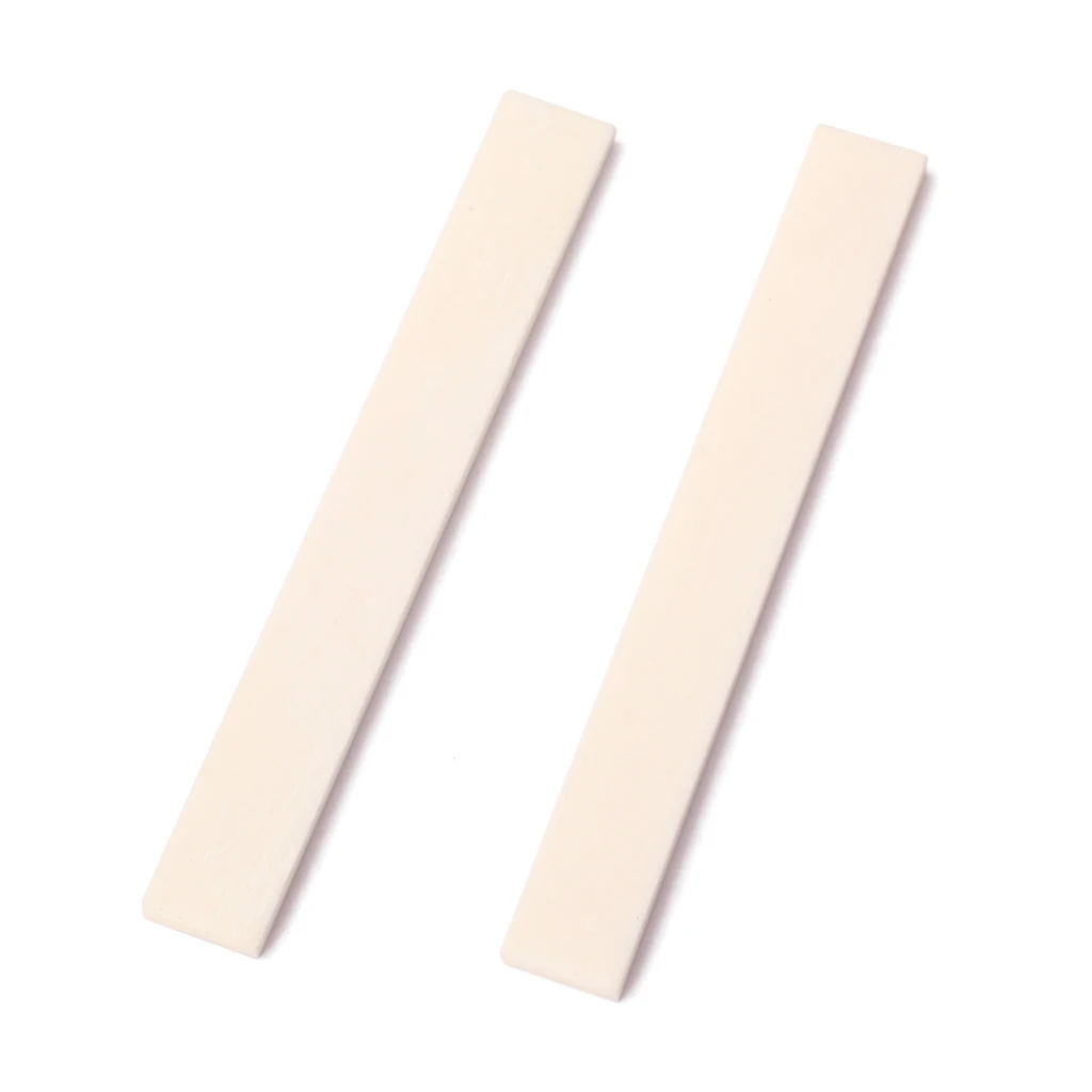 

2PCS Unfinished Blank Bone Saddle 100*10*3mm For Guitar Bass DIY Building
