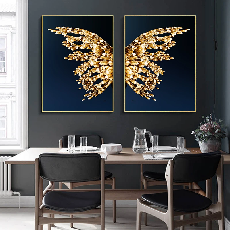 

Butterfly Wings Abstract Canvas Poster Scandinavian Wall Art Poster Print Minimalist Nordic Decoration Picture Living Room Decor