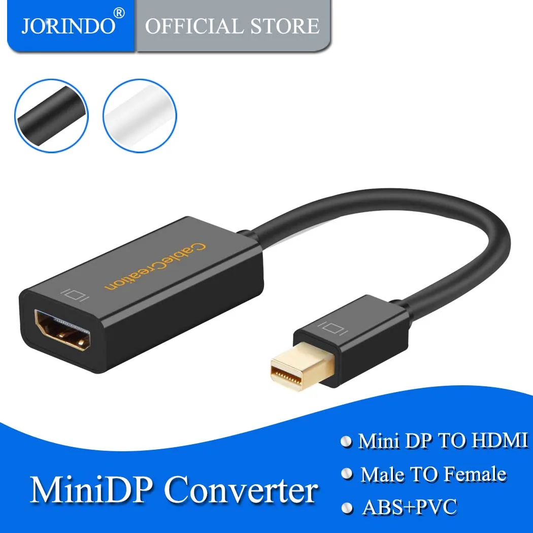 4K Mini Displayport к HDMI адаптеру активный JORINDO DP (Порт Thunderbolt совместимый) AV HDTV папа