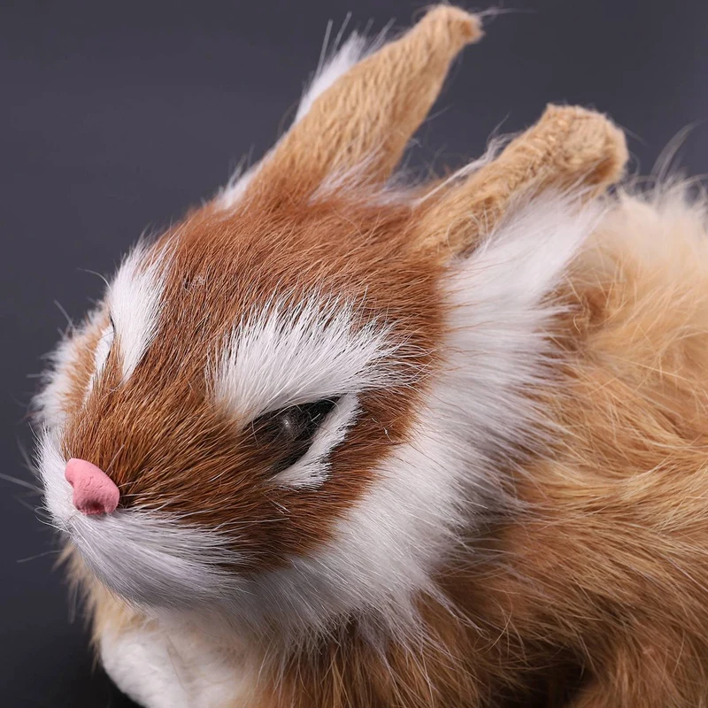 

15Cm Mini Realistic Cute Plush Rabbits Fur Lifelike Animal Easter Bunny Simulation Rabbit Toy Model Birthday Gift
