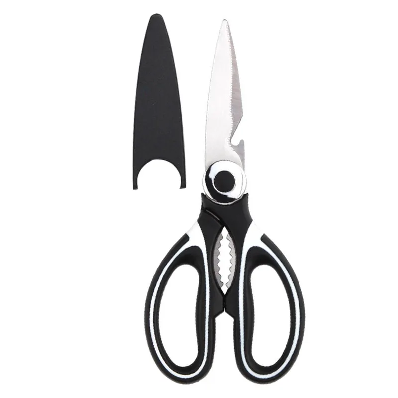 

Multifunctional Kitchen Scissors Cutting Knife Plate Stainless Steel Kitchen Meat Cutting Scissors Chicken Bone Opening Bottle