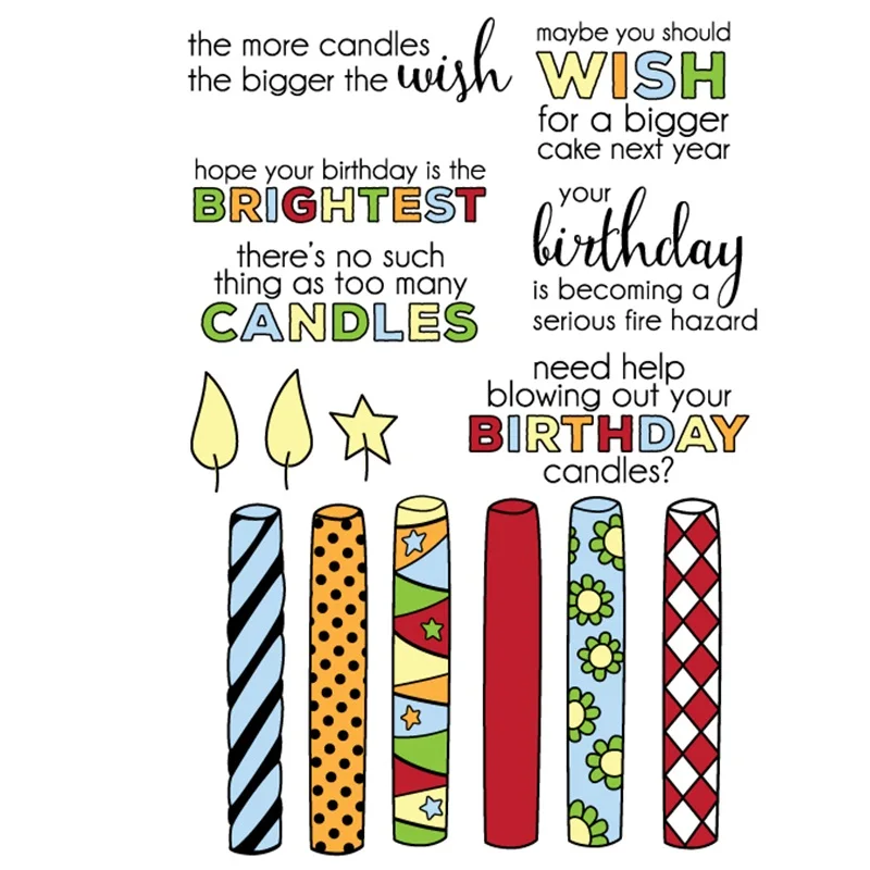 Много свечей прозрачный силиконовый штамп/печать для сделай сам