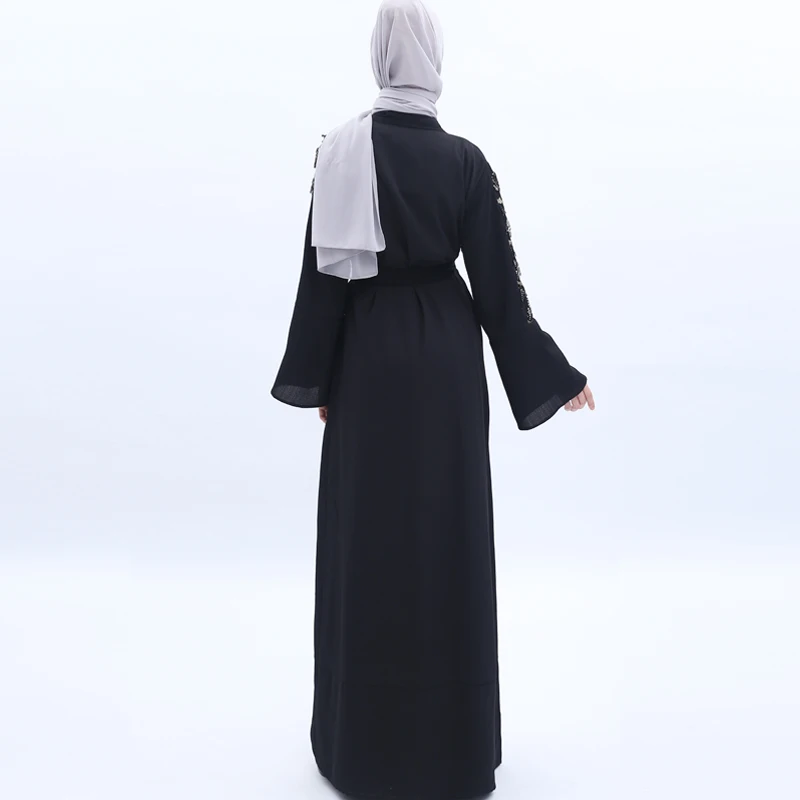 

Black Sequin Open Abaya Kimono Dubai Hijab Muslim Dress Kaftan Abayas For Women Caftan Islamic Clothing Robe Musulmane Djelaba