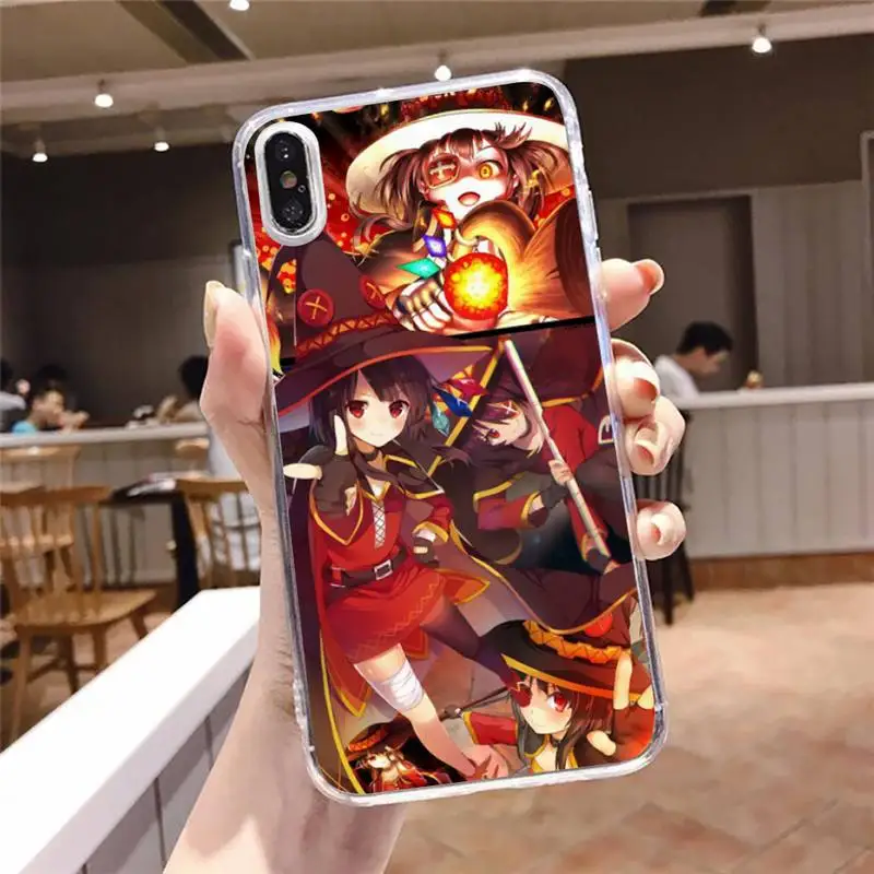 

konosuba megumin Phone Case For iphone 12 11 8 7 6s 6 5 5s 5c se plus mini x xs xr pro max Transparent soft
