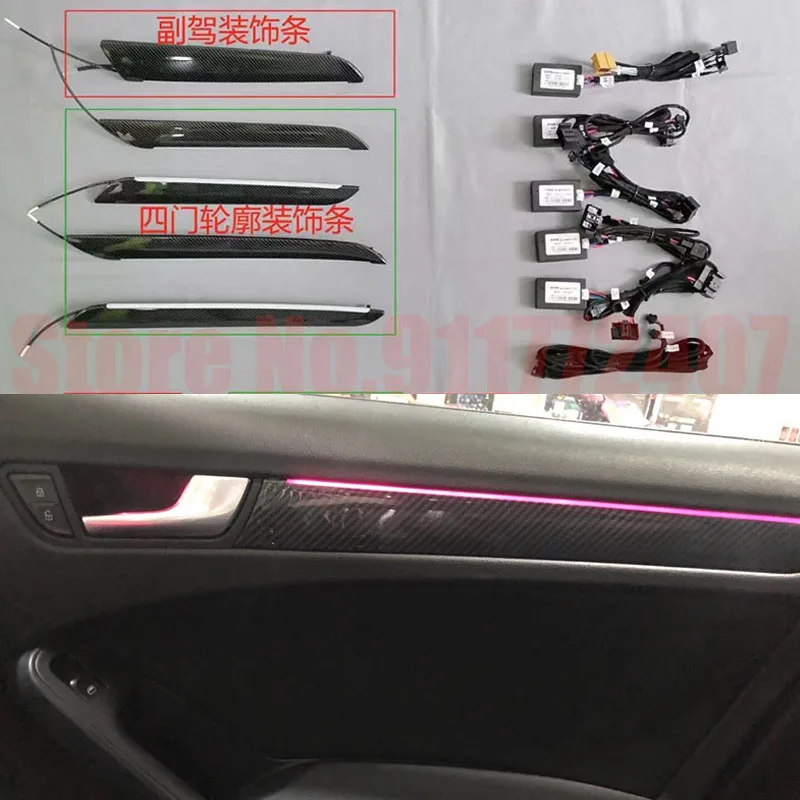

LED ambient light For Audi Q3 turbine vent Car air condition vent decorate lamp carbon fiber neon interior door ambient light