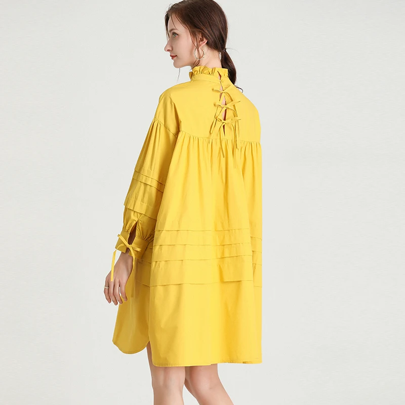 Женское повседневное французское Бандажное платье-миди с длинным рукавом