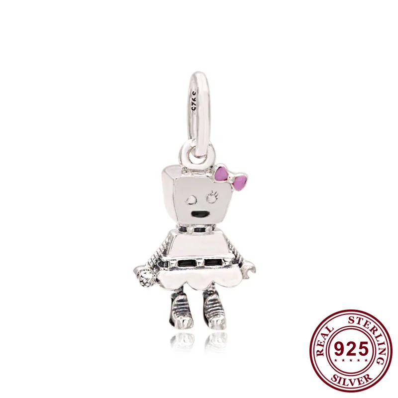 

925 Sterling Silver Punk Band Little Bella Unicorn Bruno Pendant Fit Pandora Women Bracelet & Necklace Diy Jewelry