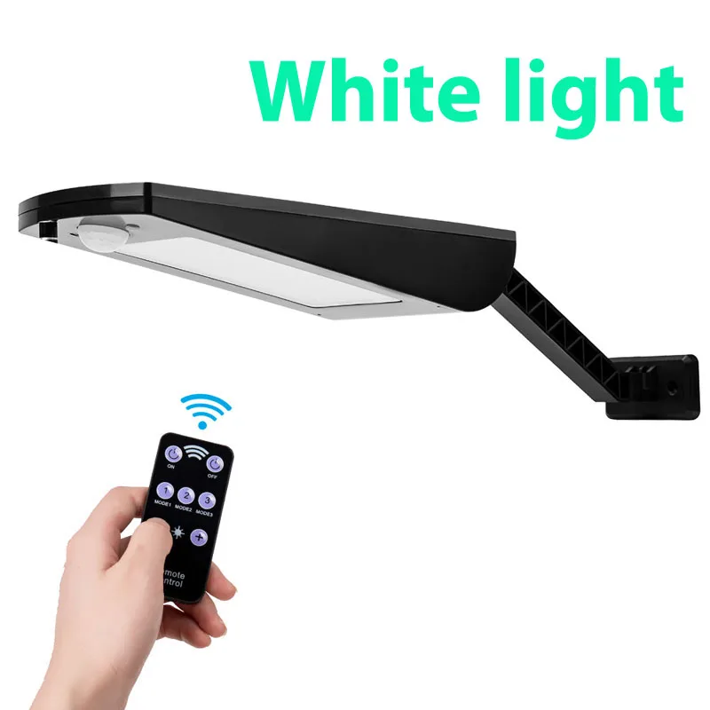 66 leds with pole Новейший 450LM 48 светодиодный уличный светильник на солнечной энергии с датчиком движения PIR лампы для садовой безопасности уличный водонепроницаемый настенный светильник s - Испускаемый цвет: 66 leds with pole