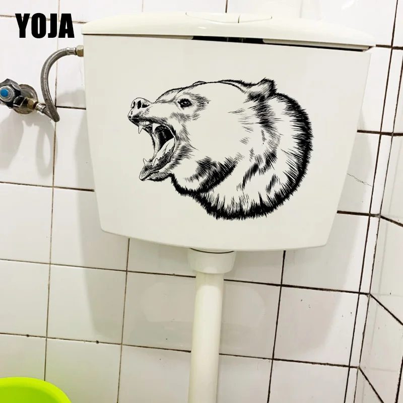 

Классические настенные стикеры YOJA 25,9 × 20,3 см с изображением Парящего медведя, индивидуальная роспись, декор для ванной комнаты и туалета