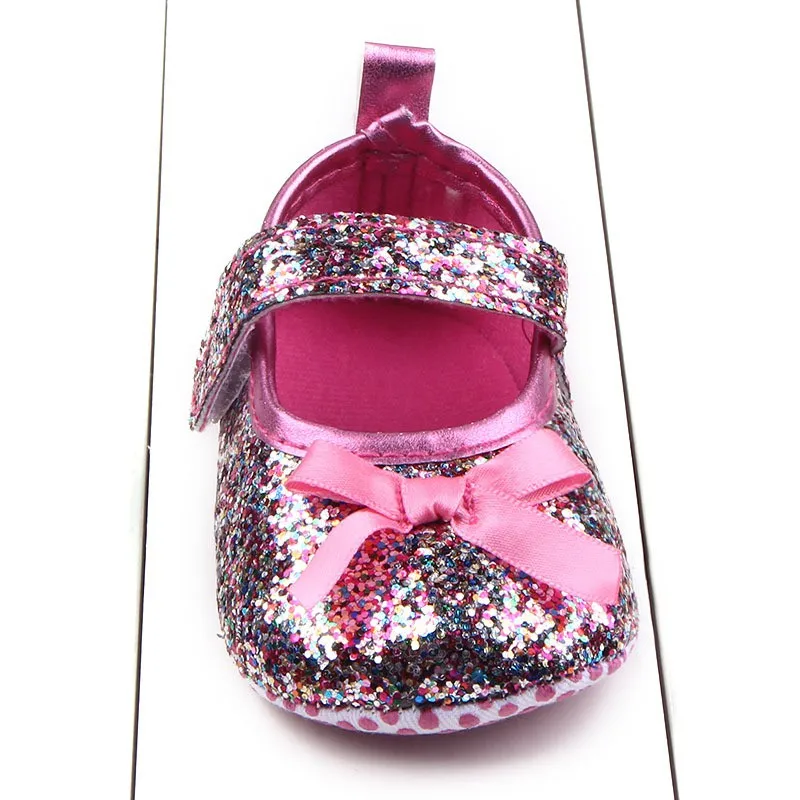 

Toddler Baby Girls Shoes Soft Sole PU Leather moccasins Shoes Baby Princess Sequins Soft Bottom Crib Shoes