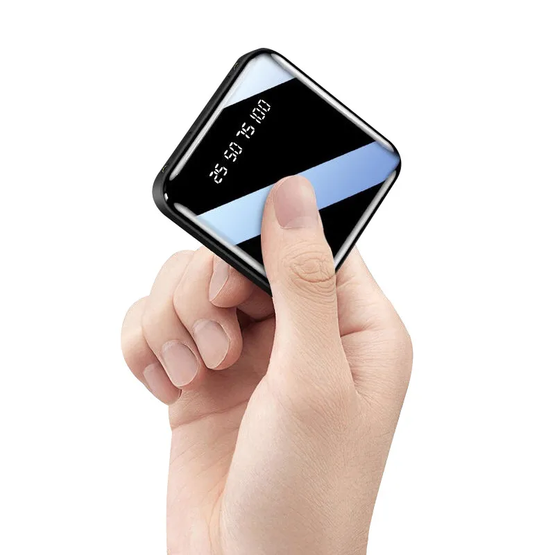 

30000 mAh Huge Capacity Mini Power Bank Digital Display External Battery Charger Full Mirror Screen Dual USB Fast Charge