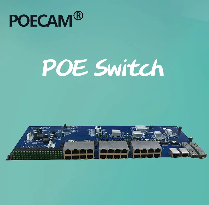 26 портовый POE коммутатор модуль pcba 24 порта 100 Мбит/с 2 порта Uplink гигабитный дополнительный UTP/SFP медный волоконно-оптический кабель для камеры