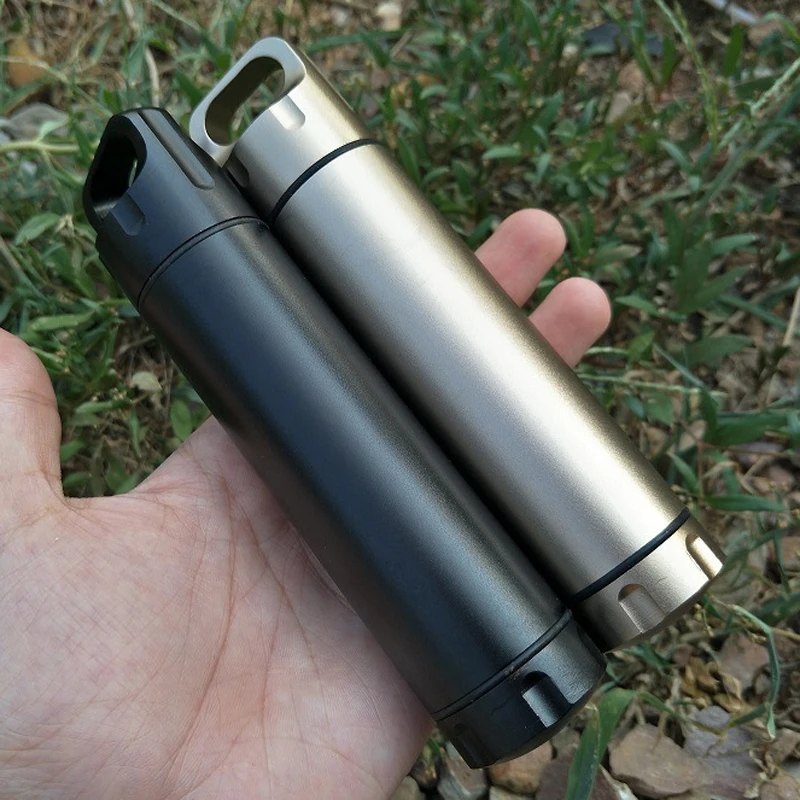 

Big Aluminum Alloy Seal Bottle Portable Capsule Moistureproof Bottle EDC Outdoor Camping Tool