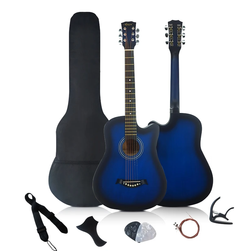 Aiersi 38 дюймовая цветная Акустическая гитара из липы дорожная стальная струна