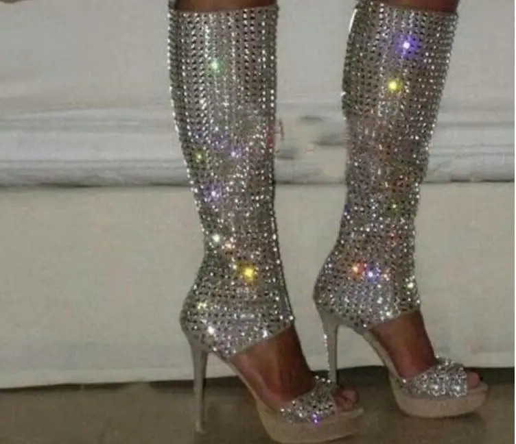 

stage Sequins high-heeled sandals with