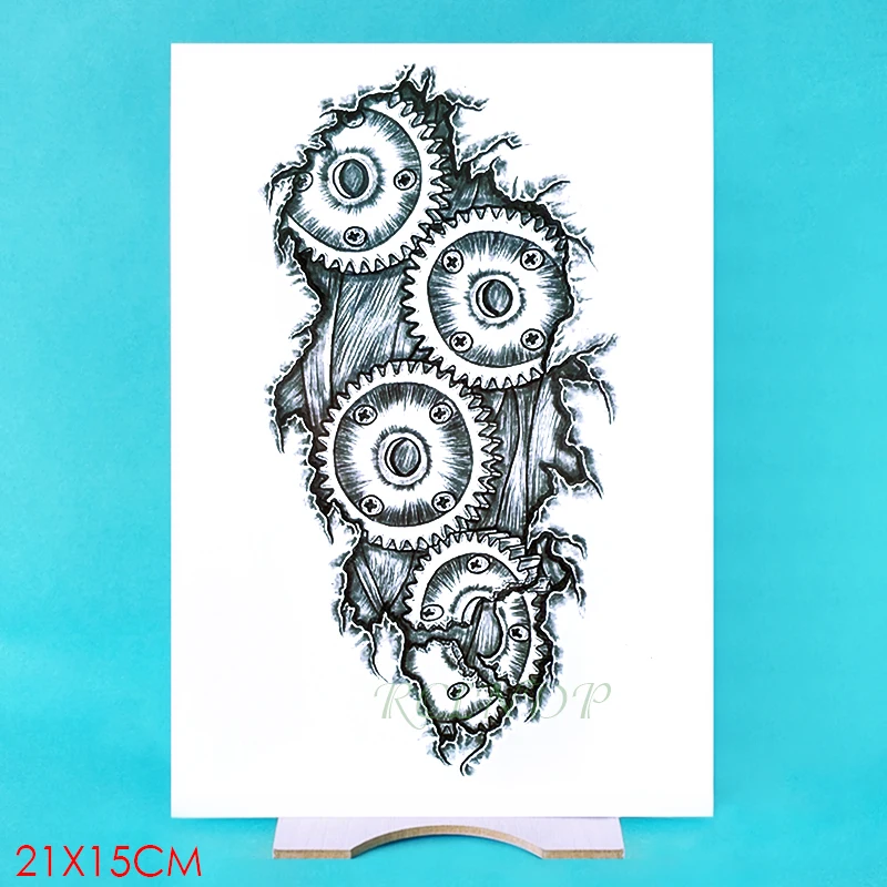 Водонепроницаемая Временная наклейка для татуировок индустрия зубчатых колес