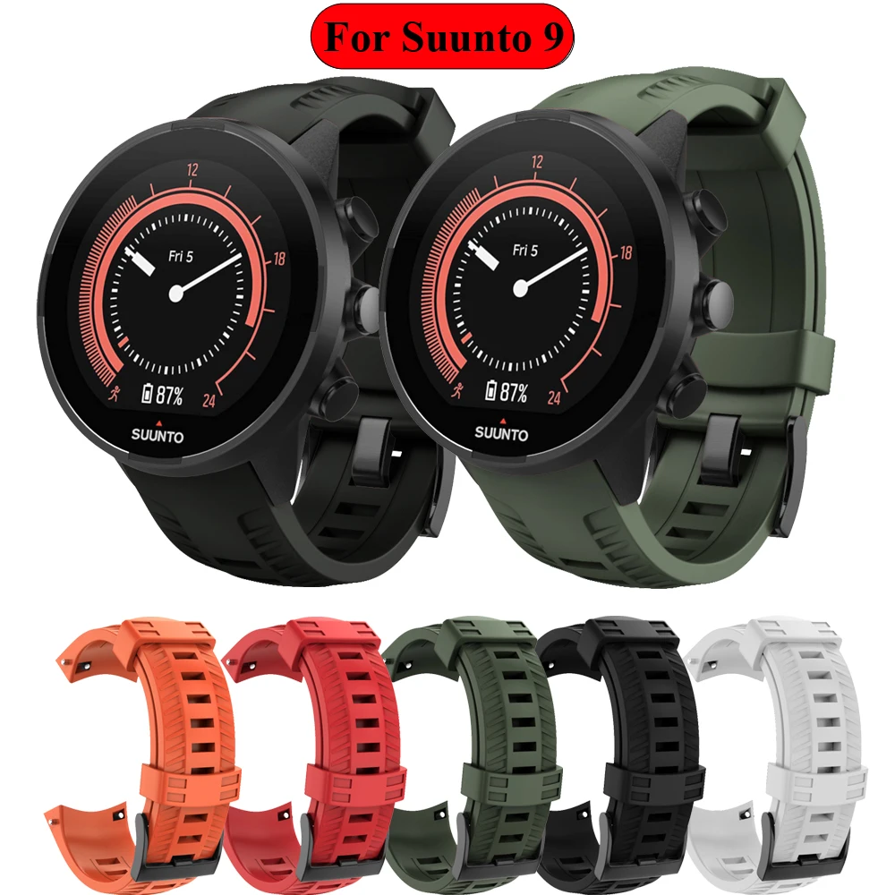 

Ремешок силиконовый для Suunto 9, сменный спортивный браслет для смарт-часов, 24 мм